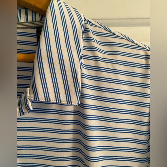 Adidas Men’s Striped Performance Golf Polo Size L - Picture 3 of 6